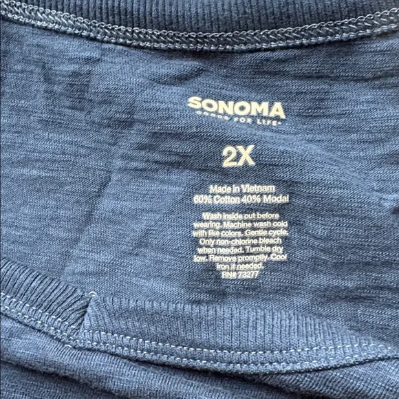 Sonoma Navy Blue Cotton Blend Top - Picture 3 of 7